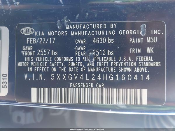 2017 KIA OPTIMA SXL TURBO — I9
