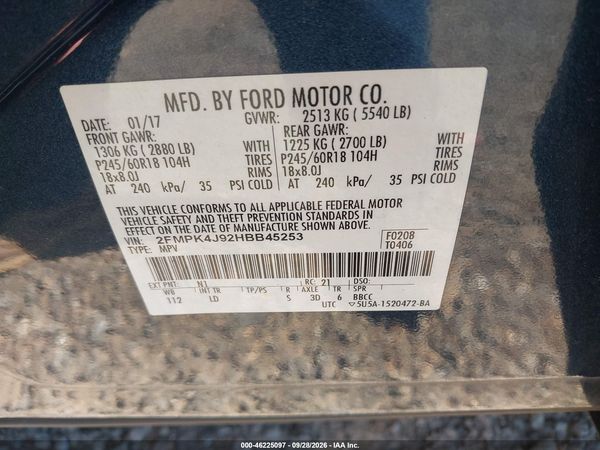 2017 FORD EDGE SEL — I9
