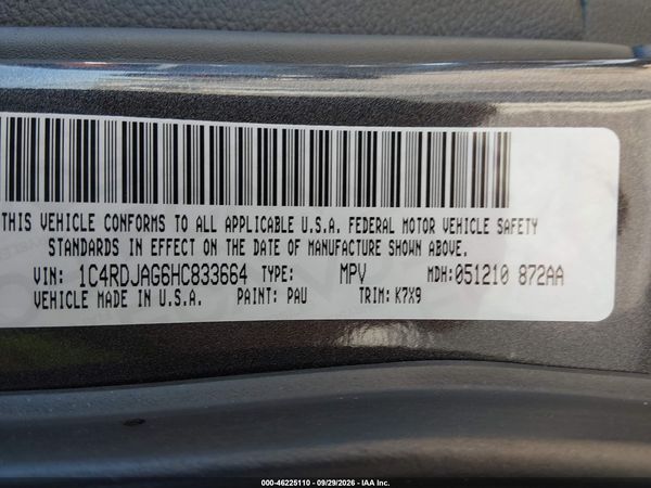 2017 DODGE DURANGO SXT AWD — I9