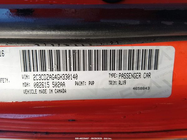 2016 DODGE CHALLENGER SXT PLUS — I9