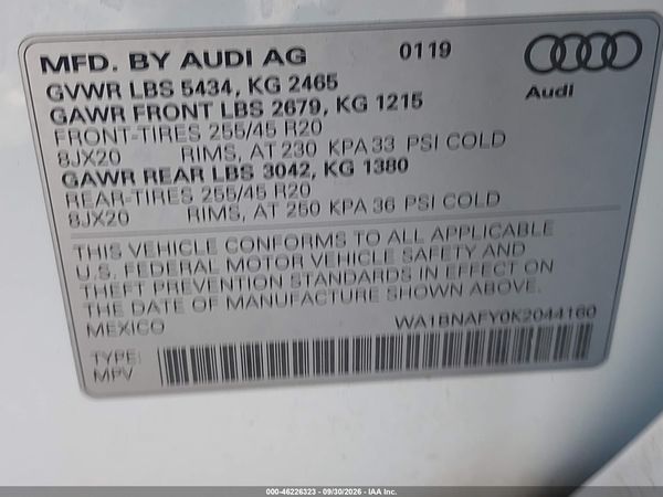 2019 AUDI Q5 45 PREMIUM — I9