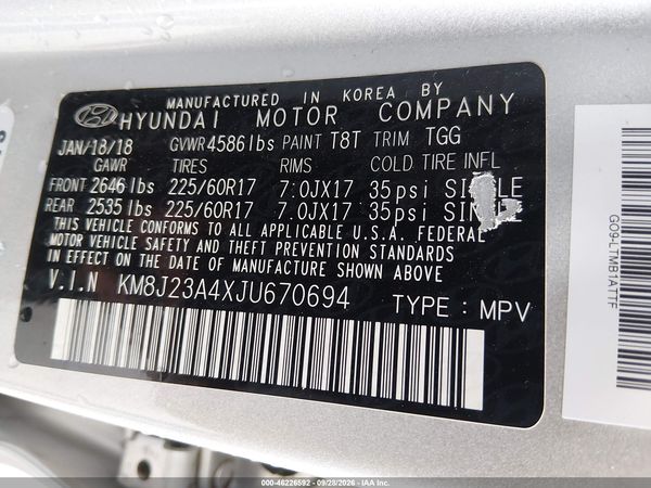 2018 HYUNDAI TUCSON SE — I9