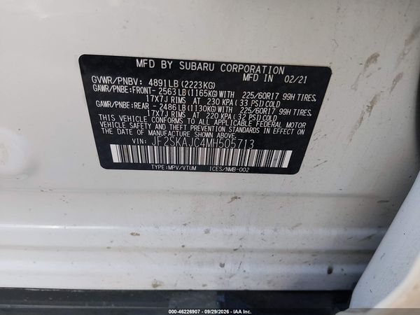 2021 SUBARU FORESTER PREMIUM — I9