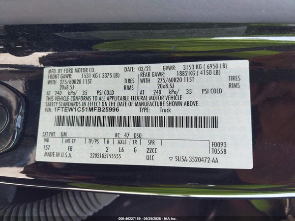 2021 FORD F-150 XLT — I9