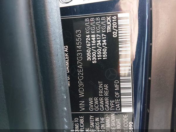 2016 MERCEDES-BENZ METRIS — I9