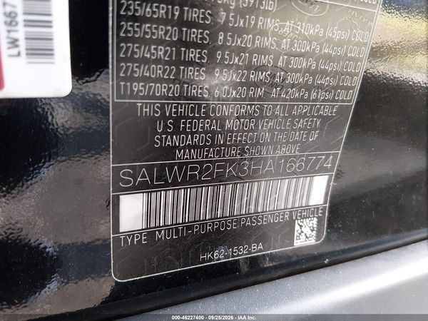 2017 LAND ROVER RANGE ROVER SPORT — I9