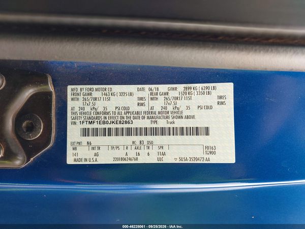 2018 FORD F-150 XL — I9