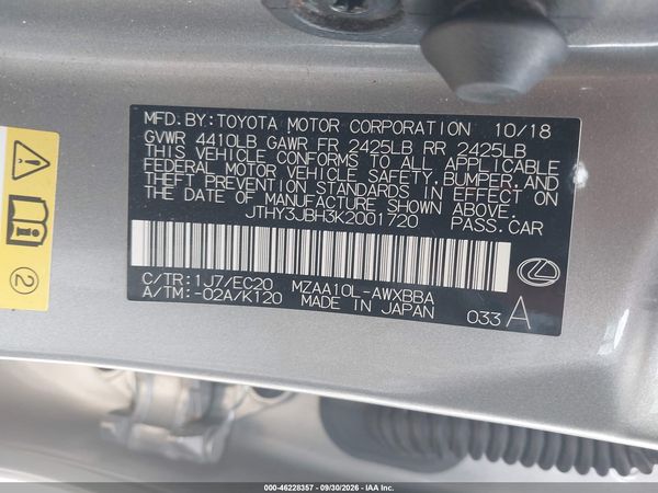 2019 LEXUS UX 200 200 Base/Luxury/F Sport — I9
