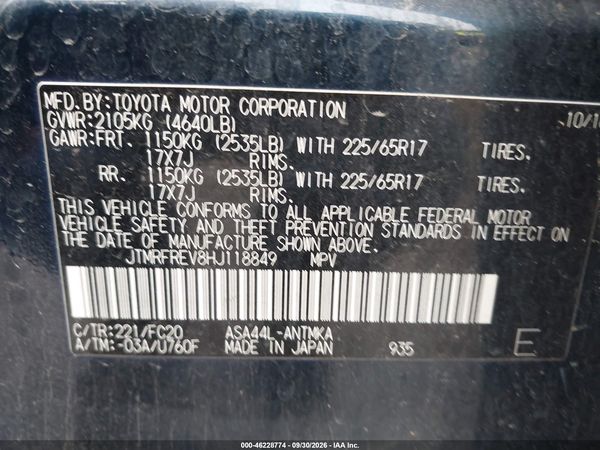 2017 TOYOTA RAV4 XLE — I9