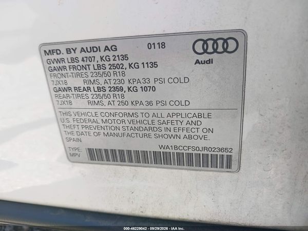 2018 AUDI Q3 — I9