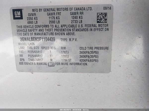 2015 CHEVROLET EQUINOX 1LT — I9