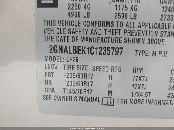 2012 CHEVROLET EQUINOX LS — I9