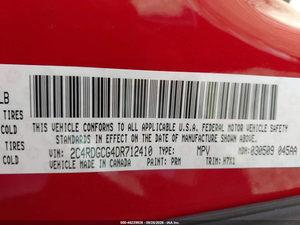 2013 DODGE GRAND CARAVAN SXT — I9