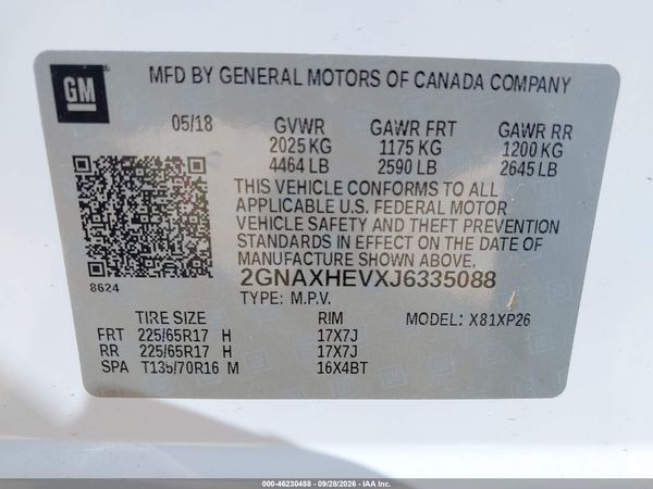 2018 CHEVROLET EQUINOX LS — I9