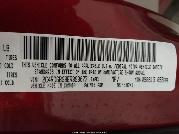 2014 DODGE GRAND CARAVAN SE — I9