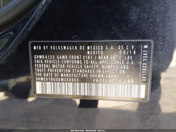 2019 VOLKSWAGEN JETTA 1.4T SEL — I9