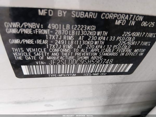 2025 SUBARU FORESTER PREMIUM — I9