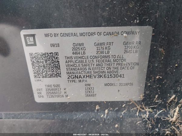2019 CHEVROLET EQUINOX LS — I9