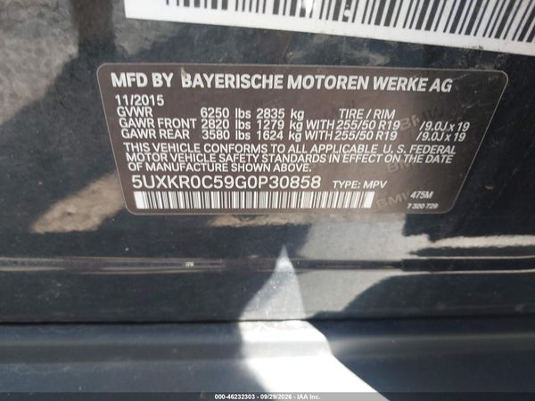 2016 BMW X5 XDRIVE35I — I9