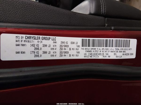 2014 DODGE DURANGO LIMITED — I9