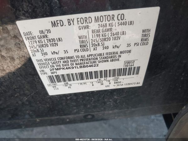 2020 FORD EDGE TITANIUM — I9