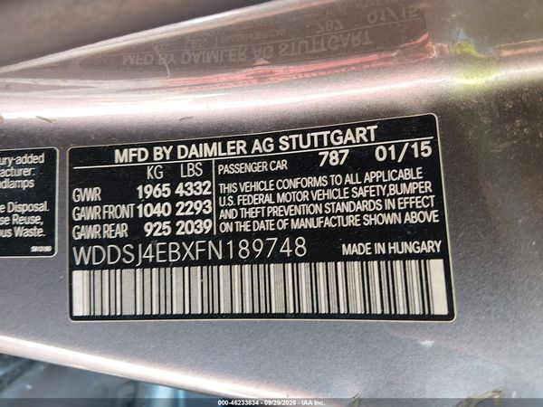 2015 MERCEDES-BENZ CLA 250 CLA250 — I9