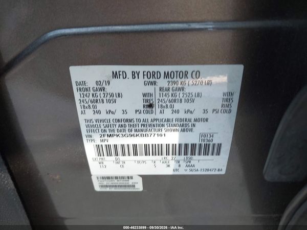 2019 FORD EDGE SE — I9