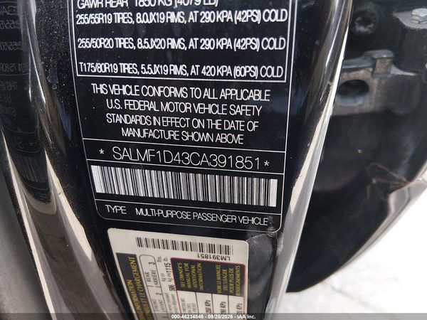 2012 LAND ROVER RANGE ROVER HSE — I9