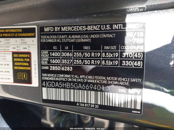 2016 MERCEDES-BENZ GLE 350 4MATIC — I9