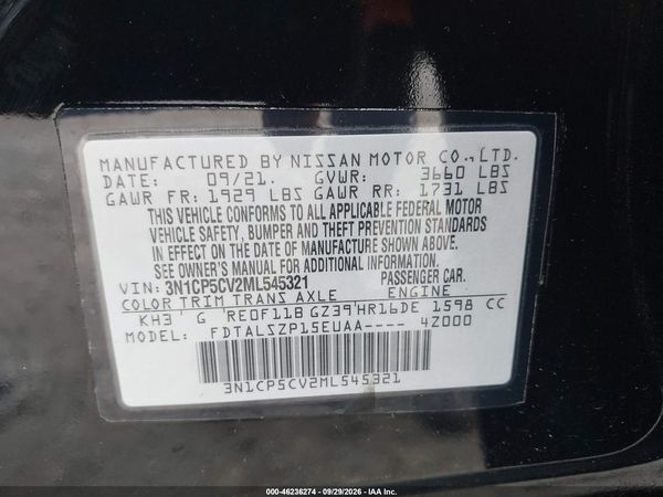 2021 NISSAN KICKS SV XTRONIC CVT — I9