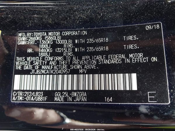 2019 LEXUS RX 350 350 Standard — I9