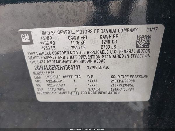 2017 CHEVROLET EQUINOX LT — I9