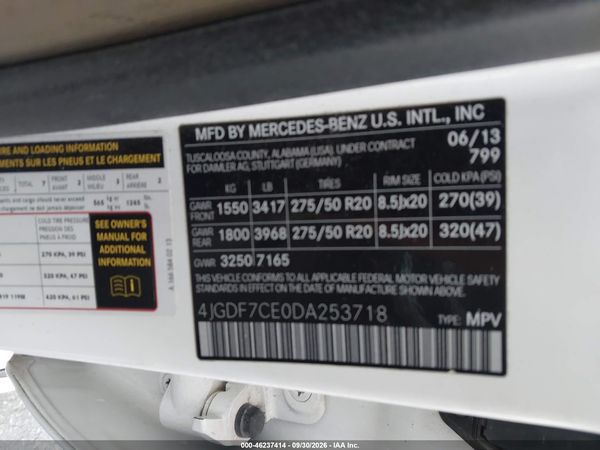 2013 MERCEDES-BENZ GL 450 4MATIC — I9
