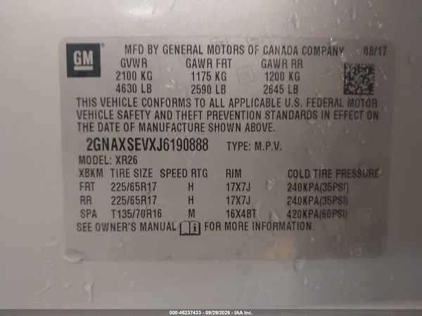 2018 CHEVROLET EQUINOX LT — I9