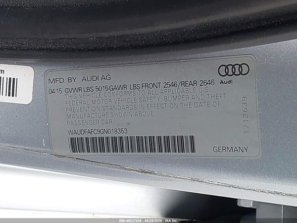 2016 AUDI A6 2.0T PREMIUM PLUS — I9