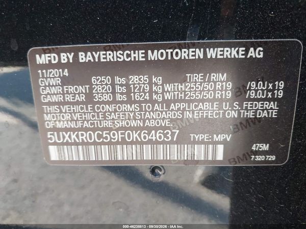 2015 BMW X5 XDRIVE35I — I9
