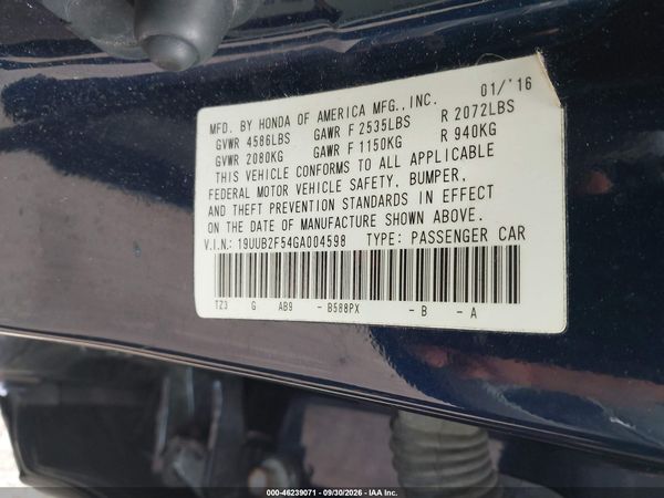 2016 ACURA TLX V6 TECH — I9