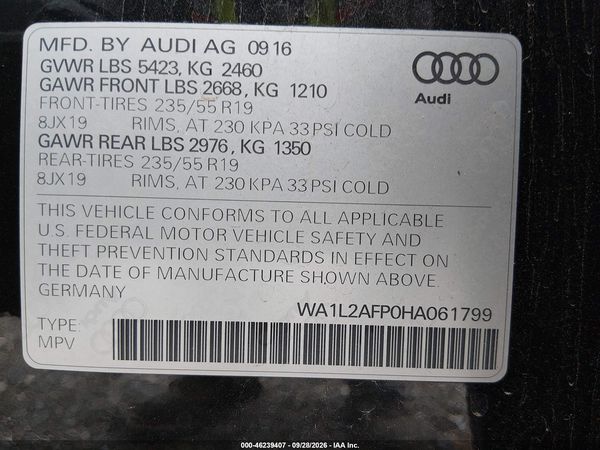 2017 AUDI Q5 2.0T PREMIUM — I9