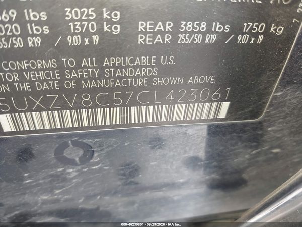 2012 BMW X5 XDRIVE50I — I9