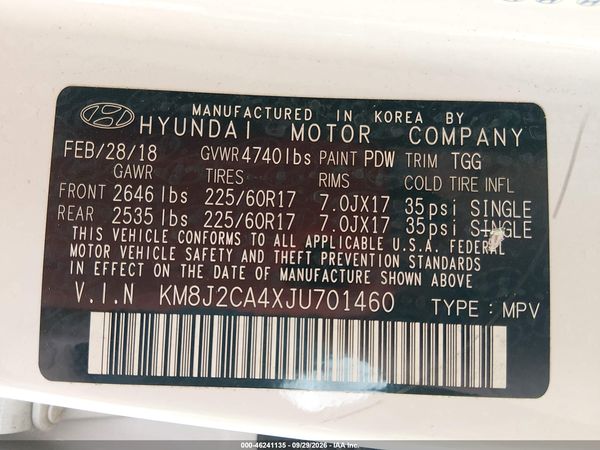 2018 HYUNDAI TUCSON SE — I9