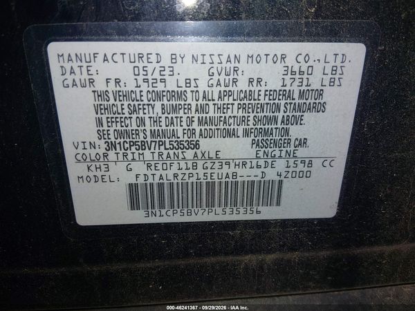 2023 NISSAN KICKS S XTRONIC CVT — I9