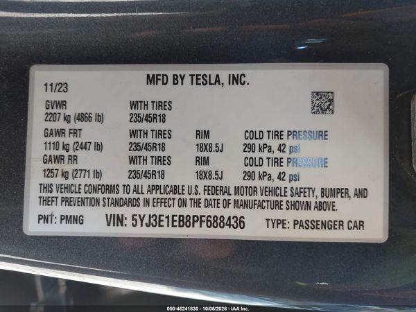 2023 TESLA MODEL 3 — I9