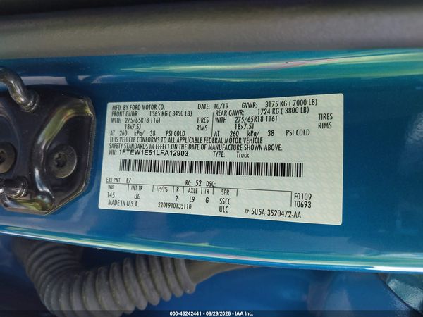 2020 FORD F-150 XLT — I9