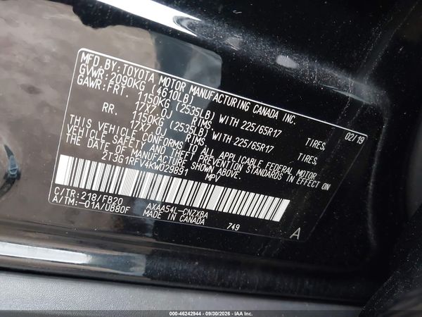 2019 TOYOTA RAV4 LE — I9