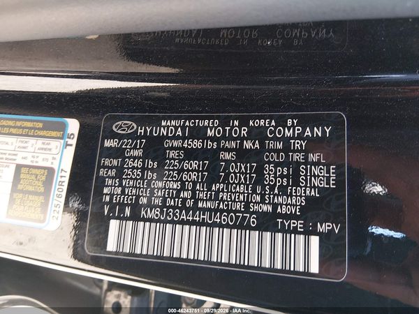 2017 HYUNDAI TUCSON SE — I9