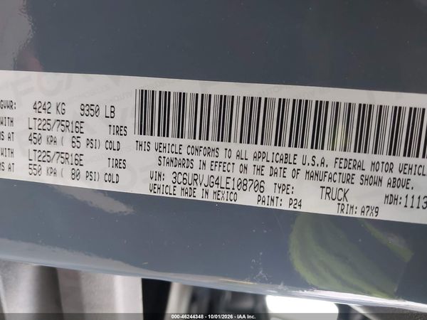 2020 RAM PROMASTER 3500 — I9