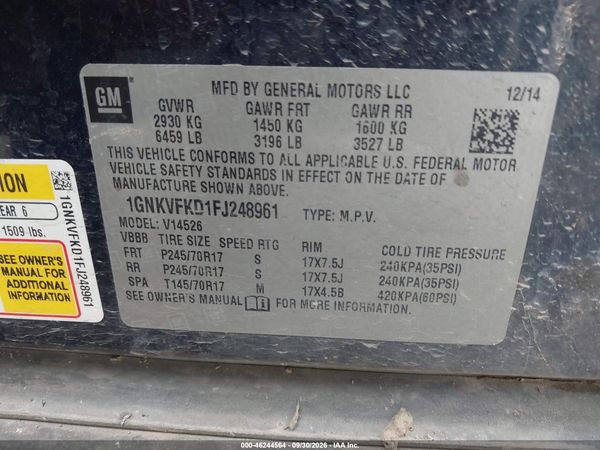 2015 CHEVROLET TRAVERSE LS — I9