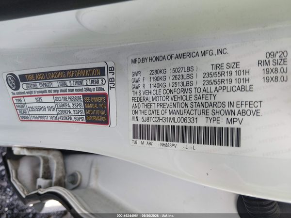 2021 ACURA RDX STANDARD — I9
