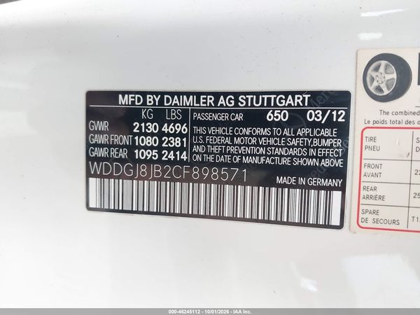 2012 MERCEDES-BENZ C 350 SPORT 4MATIC — I9