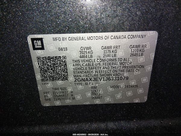 2018 CHEVROLET EQUINOX LT — I9